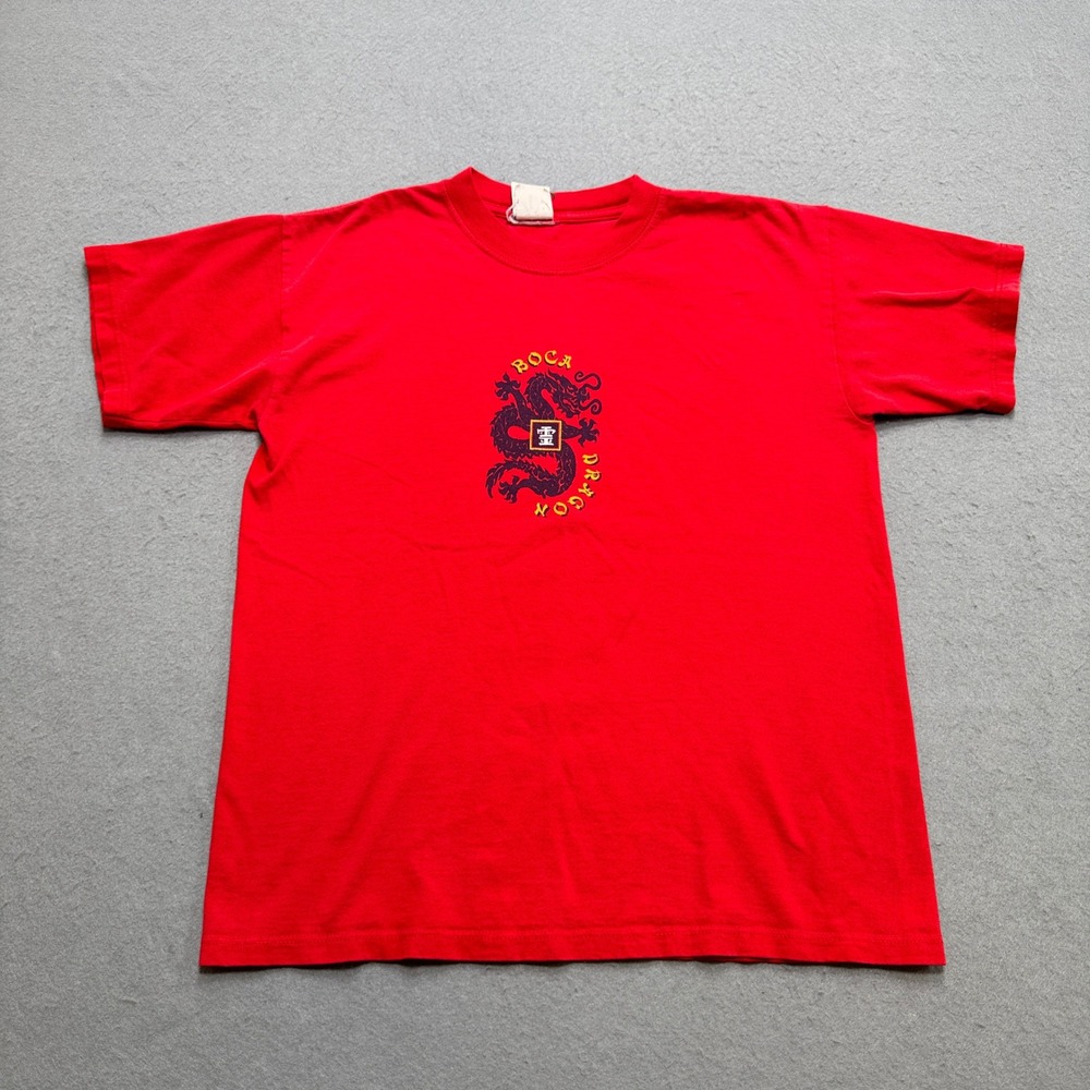 Vintage Boca Dragon T-Shirt Youth 14/16 Red Graphic Short Sleeve Cotton Canada